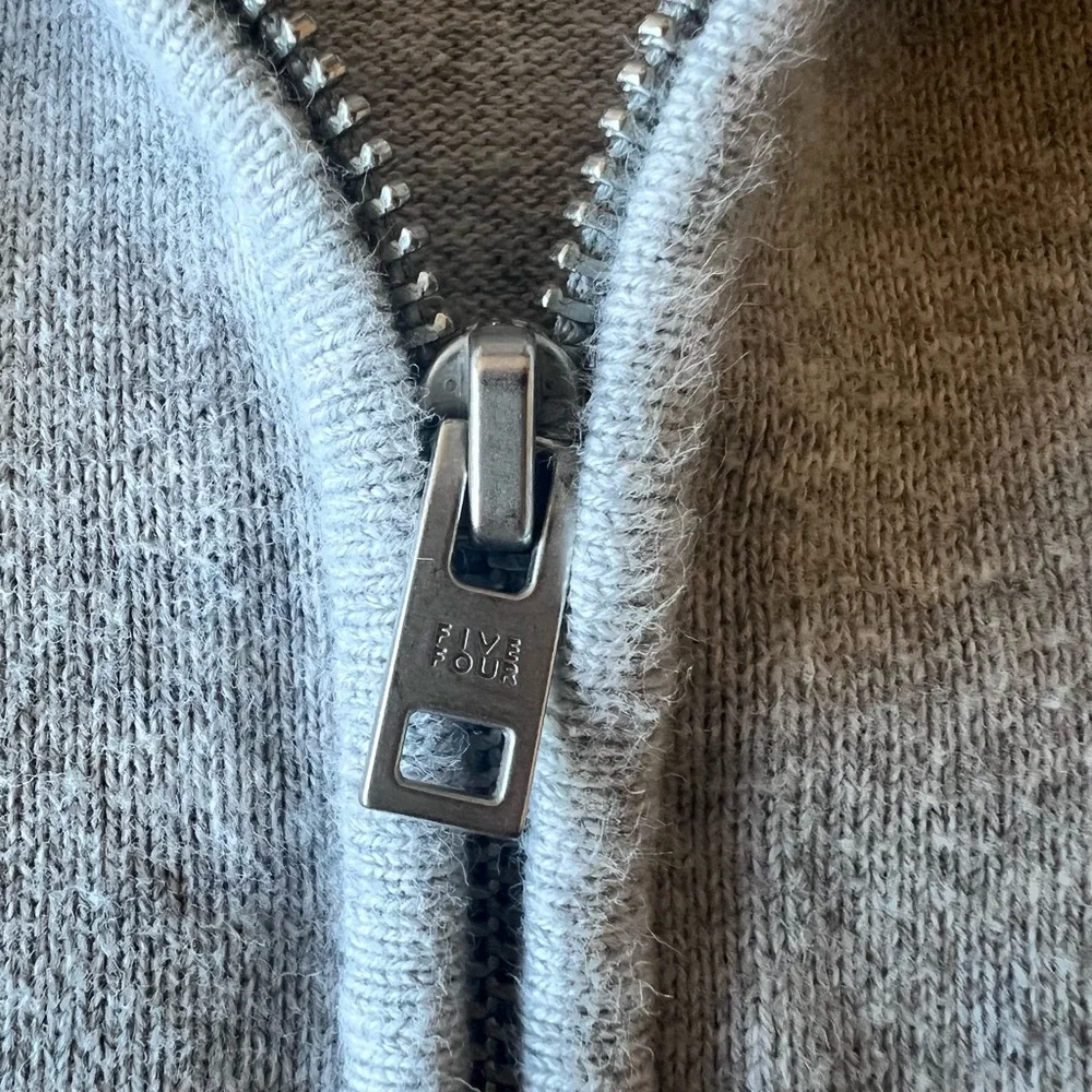 Five Four Los Angeles 100% Cotton Gray Quarter-Zip Pullover Sweater | Men Large